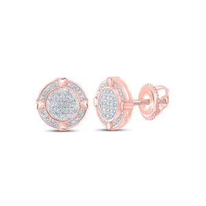 Splendid Jewellery 10kt Rose Gold Womens Round Diamond Circle Earrings 1/4 Cttw: The Eternal Brilliance Earrings