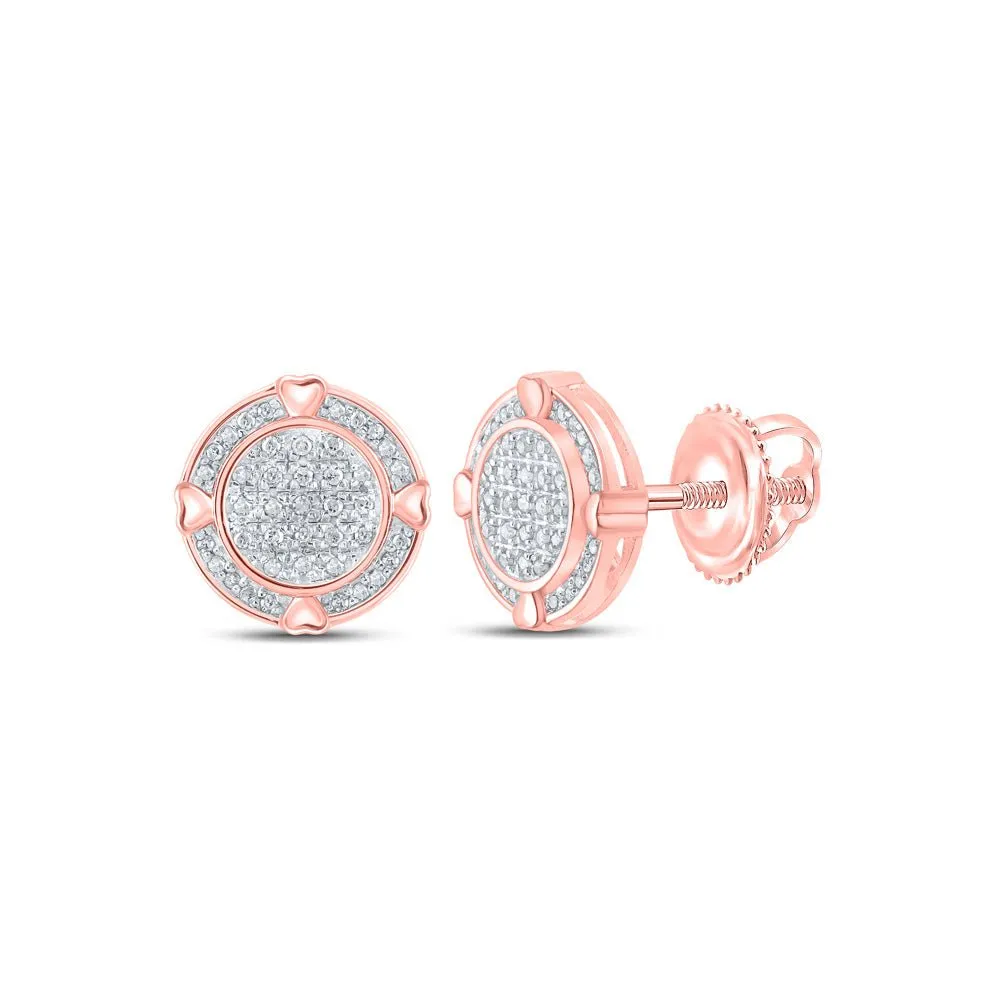 Splendid Jewellery 10kt Rose Gold Womens Round Diamond Circle Earrings 1/4 Cttw: The Eternal Brilliance Earrings