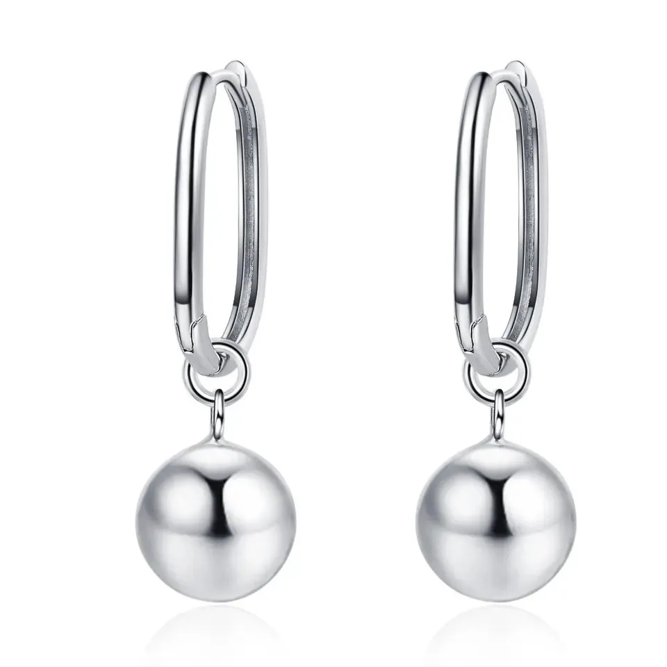 Stainless Steel Hoop Ball  Earrings