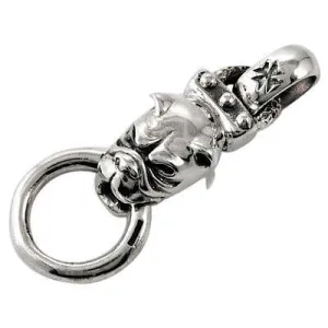 Sterling Silver Bulldog Biker Pendant