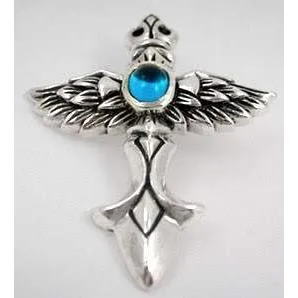 Sterling Silver Gothic Wings Pendants