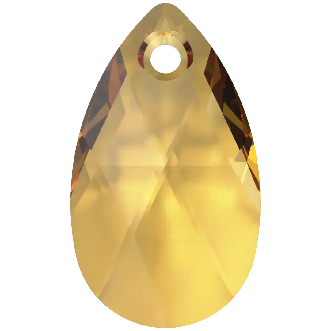 Swarovski Pendants Peardrop (6106) Golden Topaz