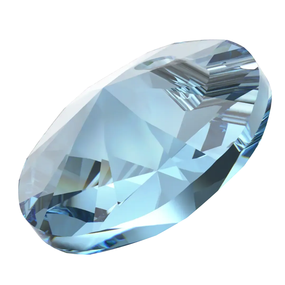 Swarovski Pendants Xilion Round (6428) Aquamarine