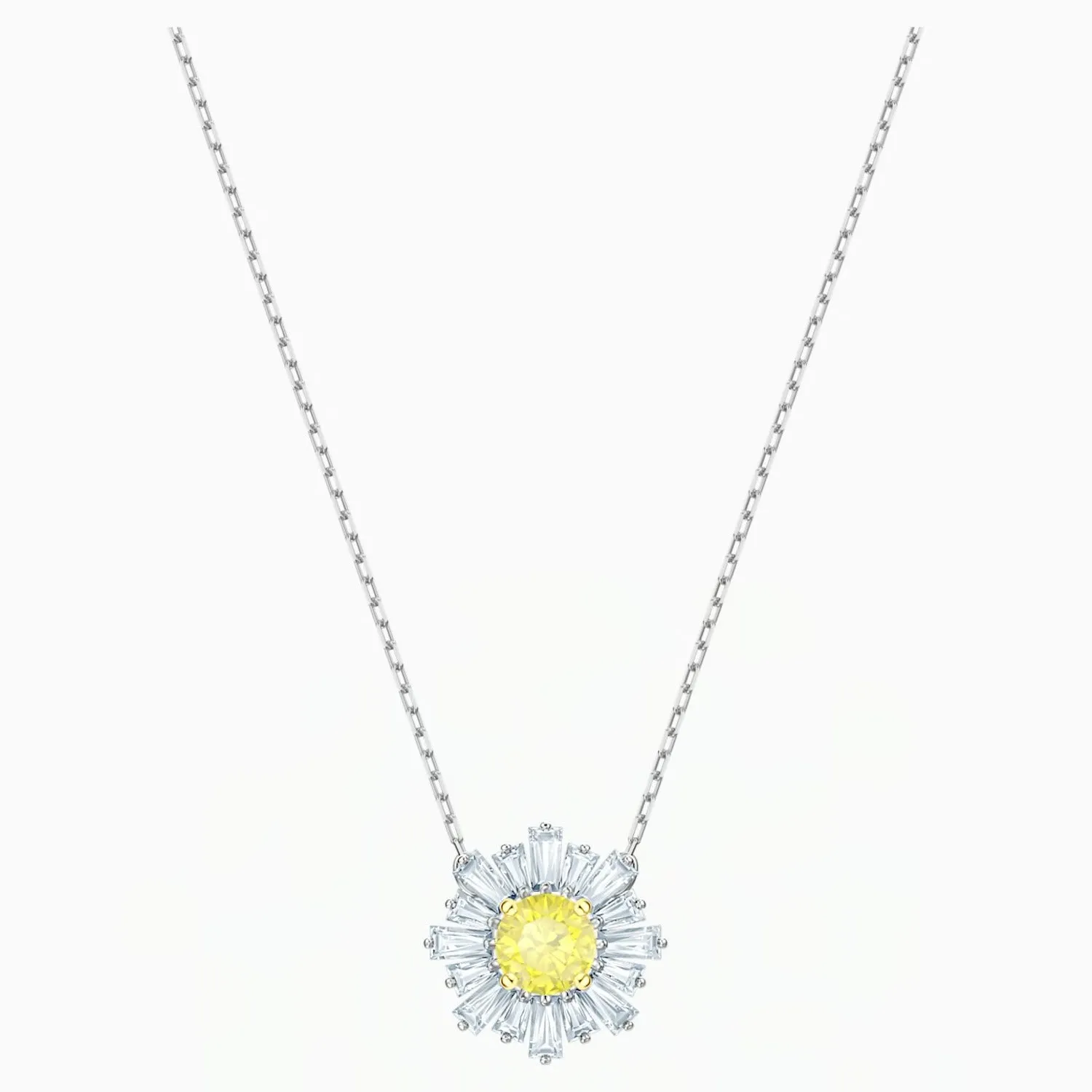 Swarovski SUNSHINE PENDANT, Yellow, Rhodium Plated -5459588