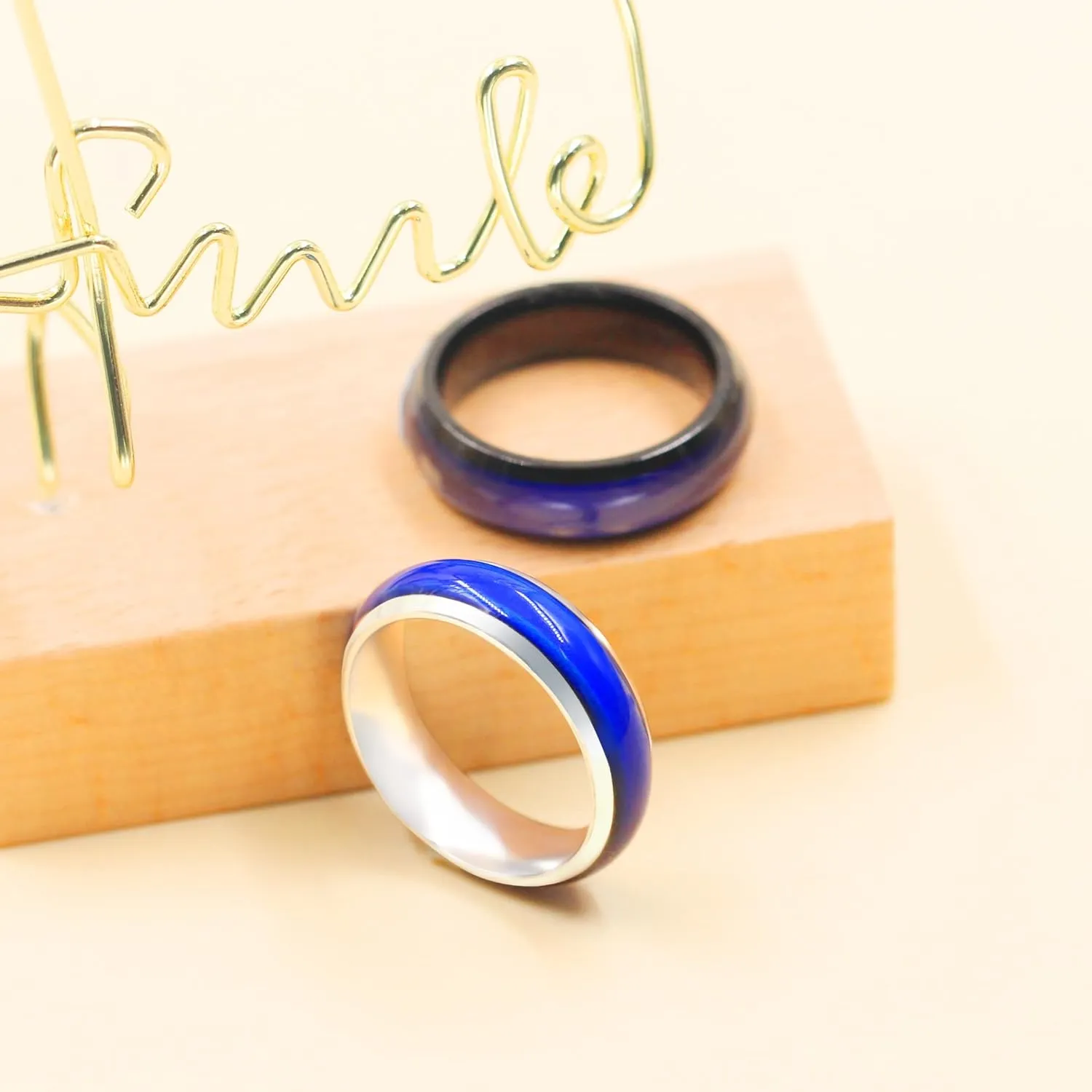 Temperature Changing Mood Ring for Men and Women, Stainless Steel Durable Wedding Band, Waterproof Couple Jewellry, Sporty Design Gift Y1854
