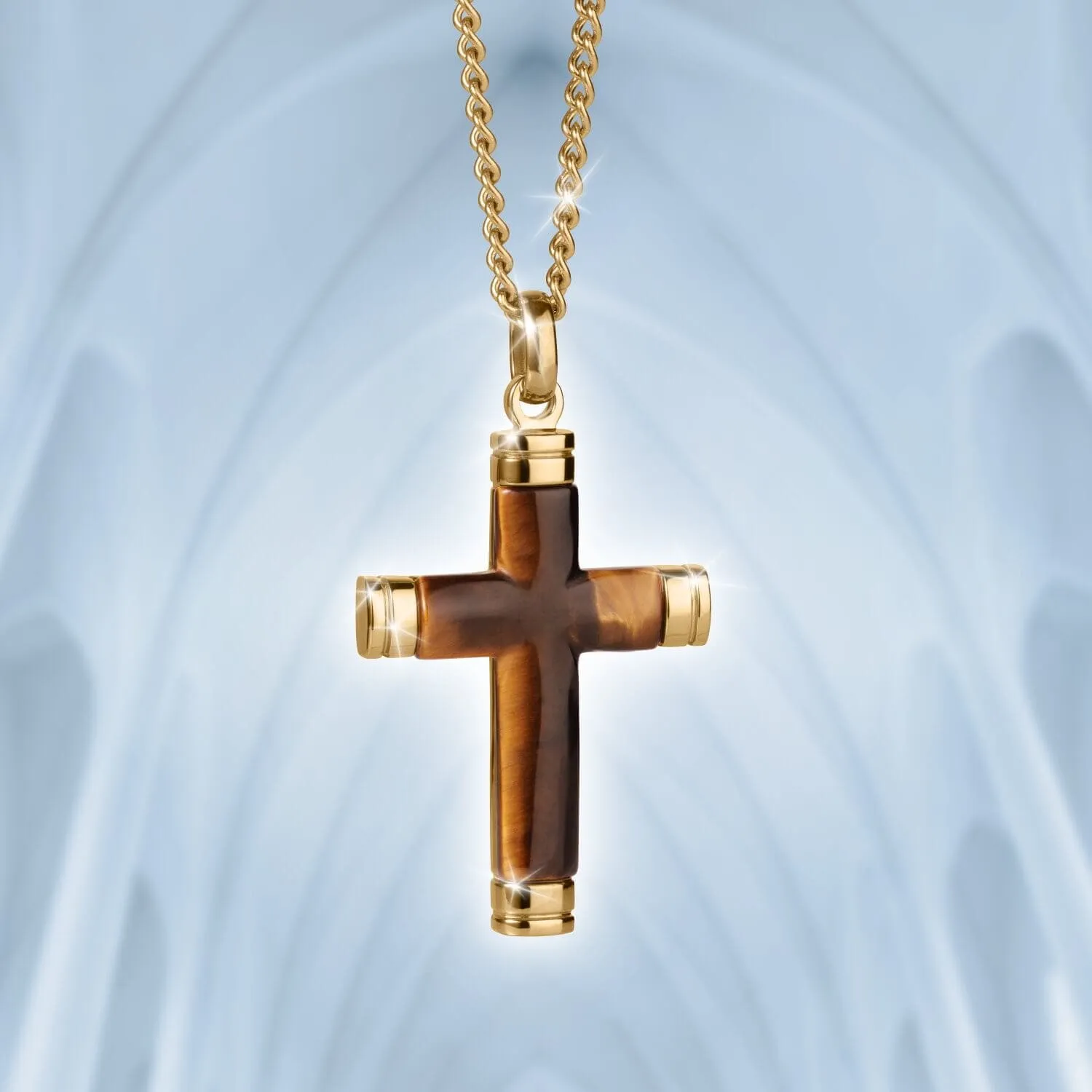 Tiger's Eye Cross Pendant