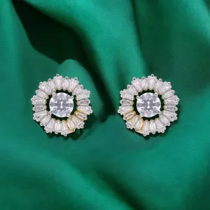 Timeless Golden Radiance Halo Stud Earrings | SKU: 0021327629