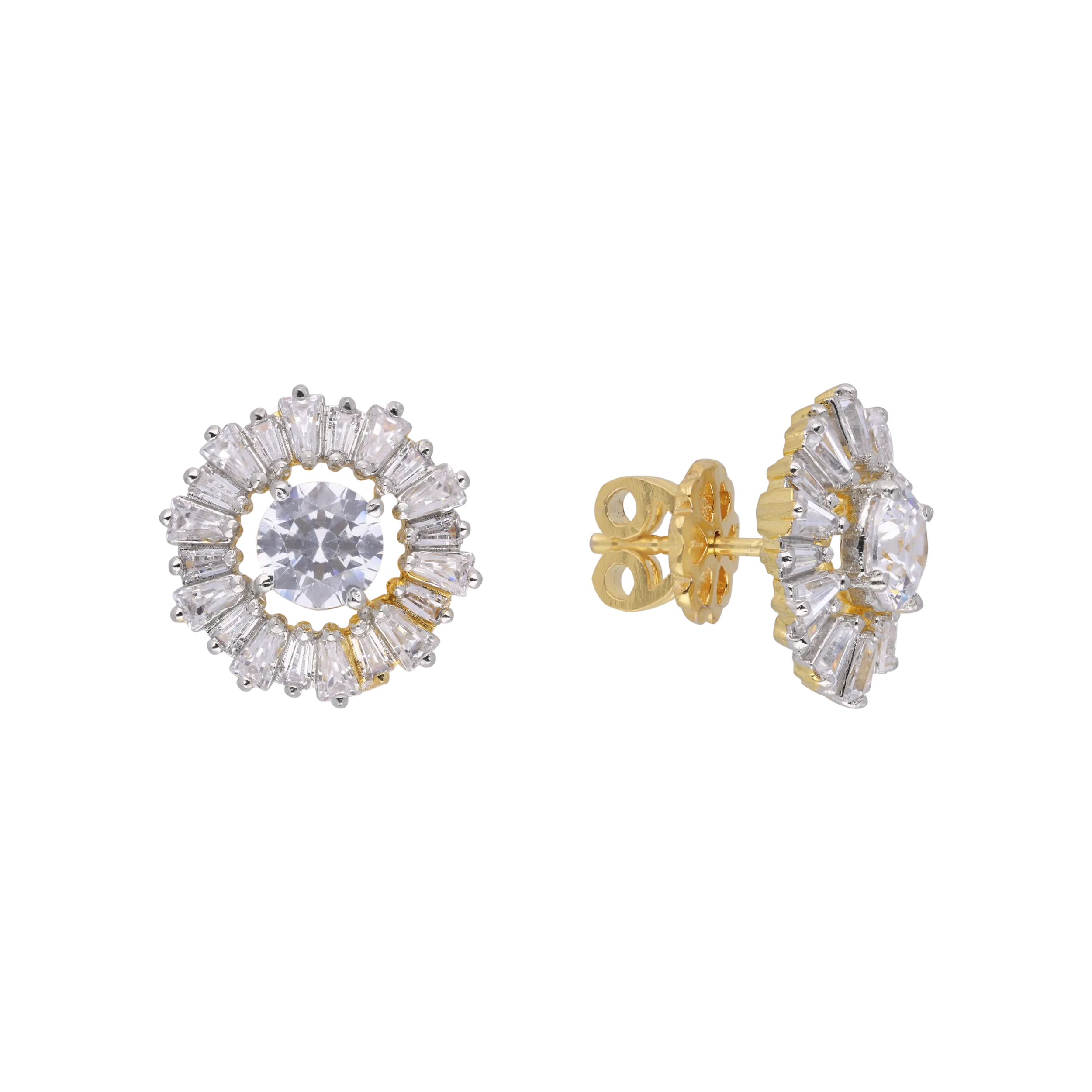 Timeless Golden Radiance Halo Stud Earrings | SKU: 0021327629