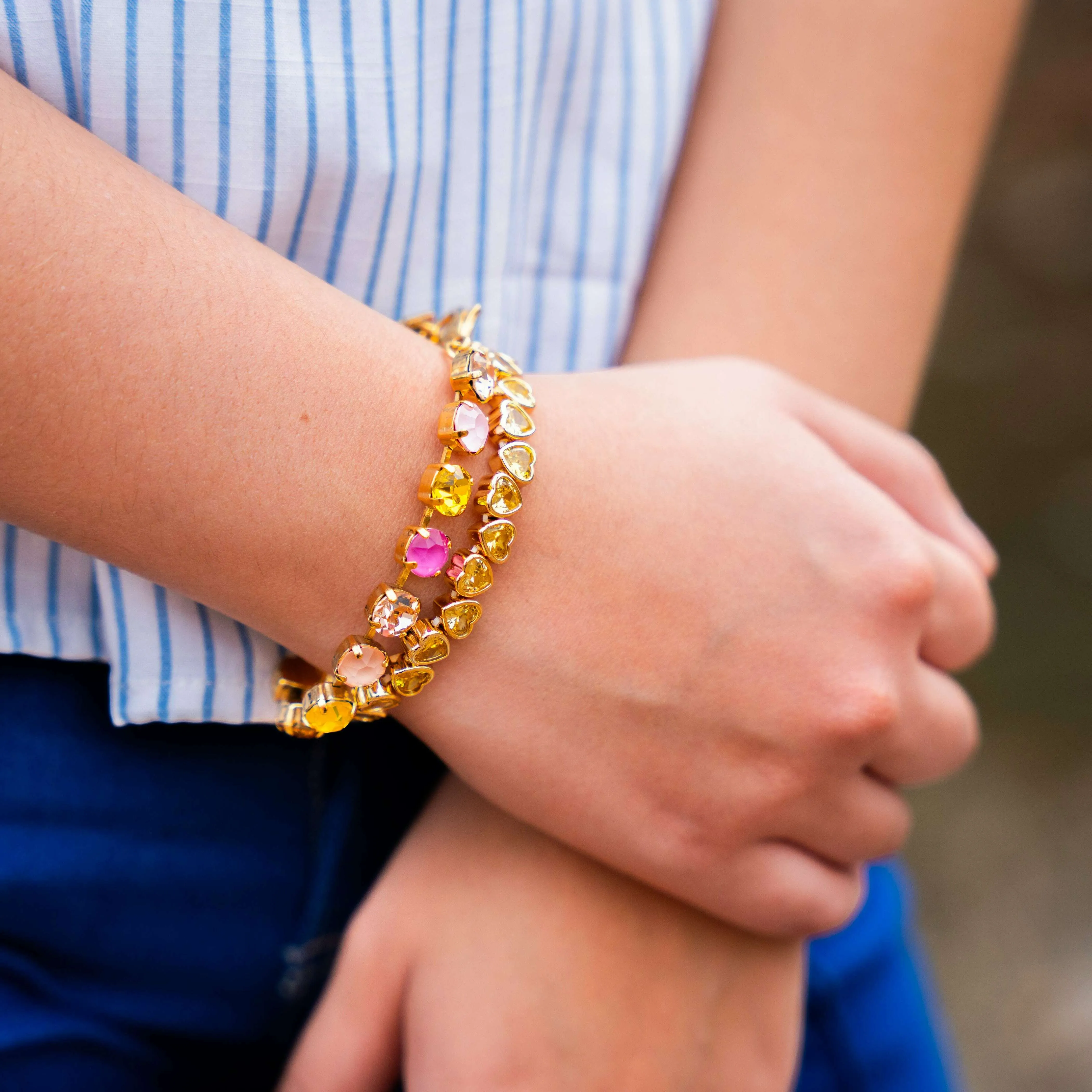 TOVA - IZZY BRACELET - Pink & Gold