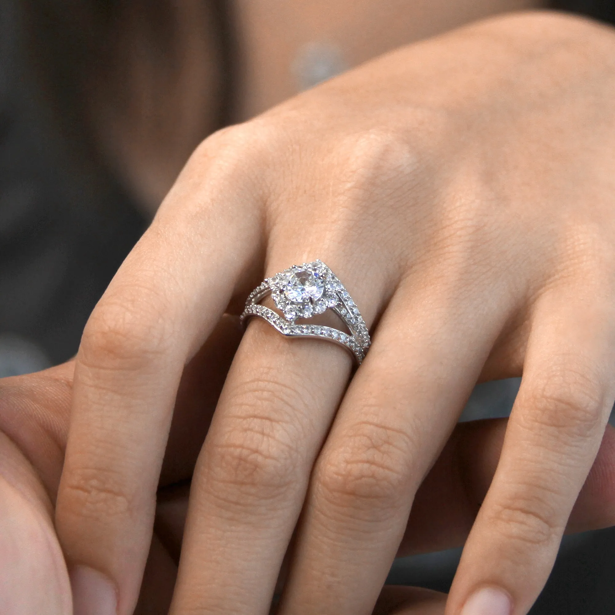 Triple Halo Spark: Exquisite Elegance