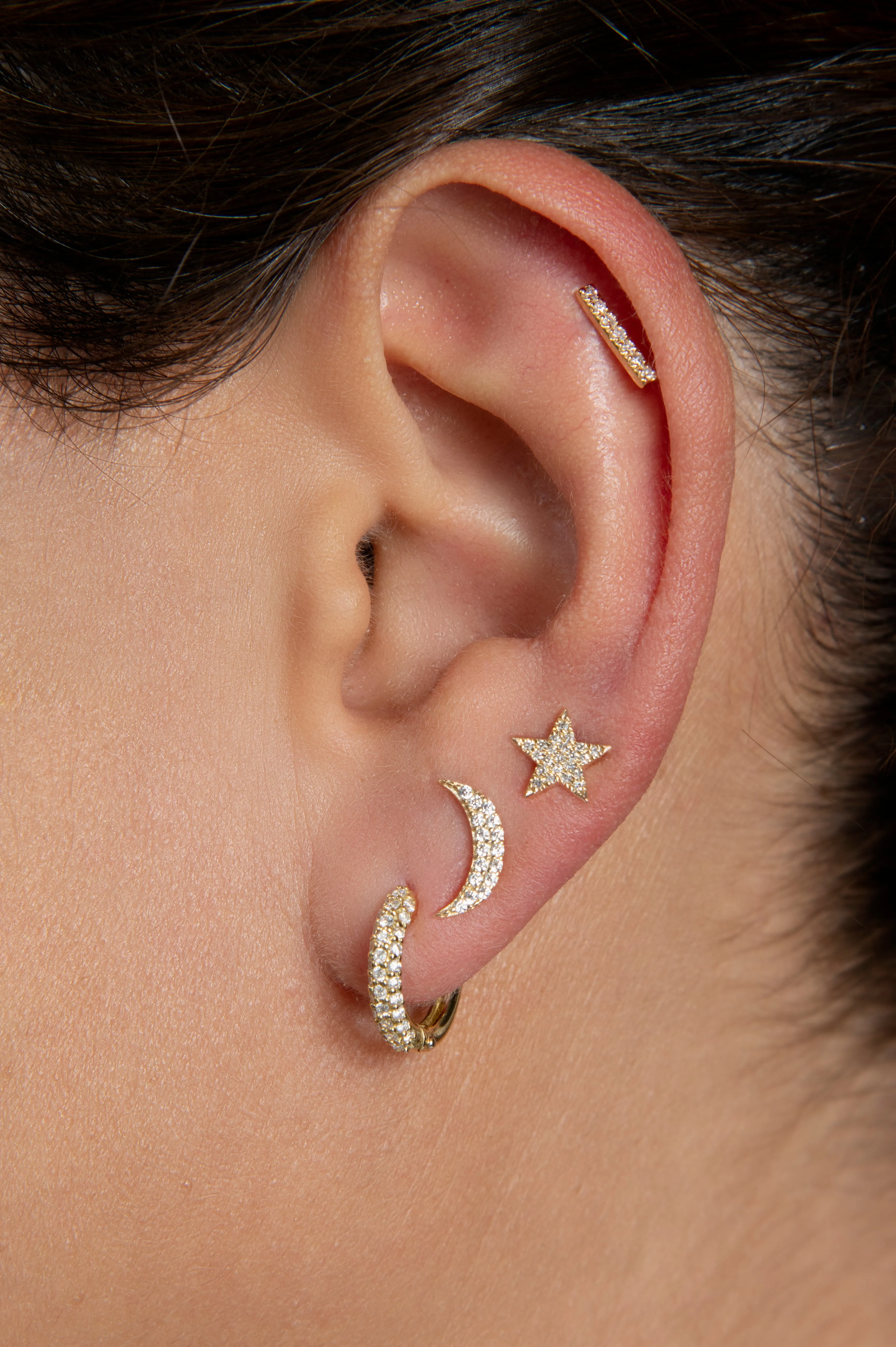 Twink Diamond Huggies Earings