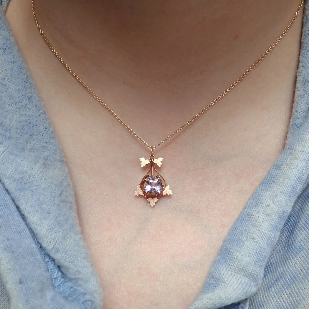 Victorian Amethyst Lavalier Pendant Necklace
