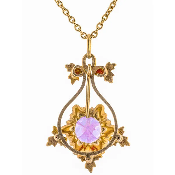 Victorian Amethyst Lavalier Pendant Necklace