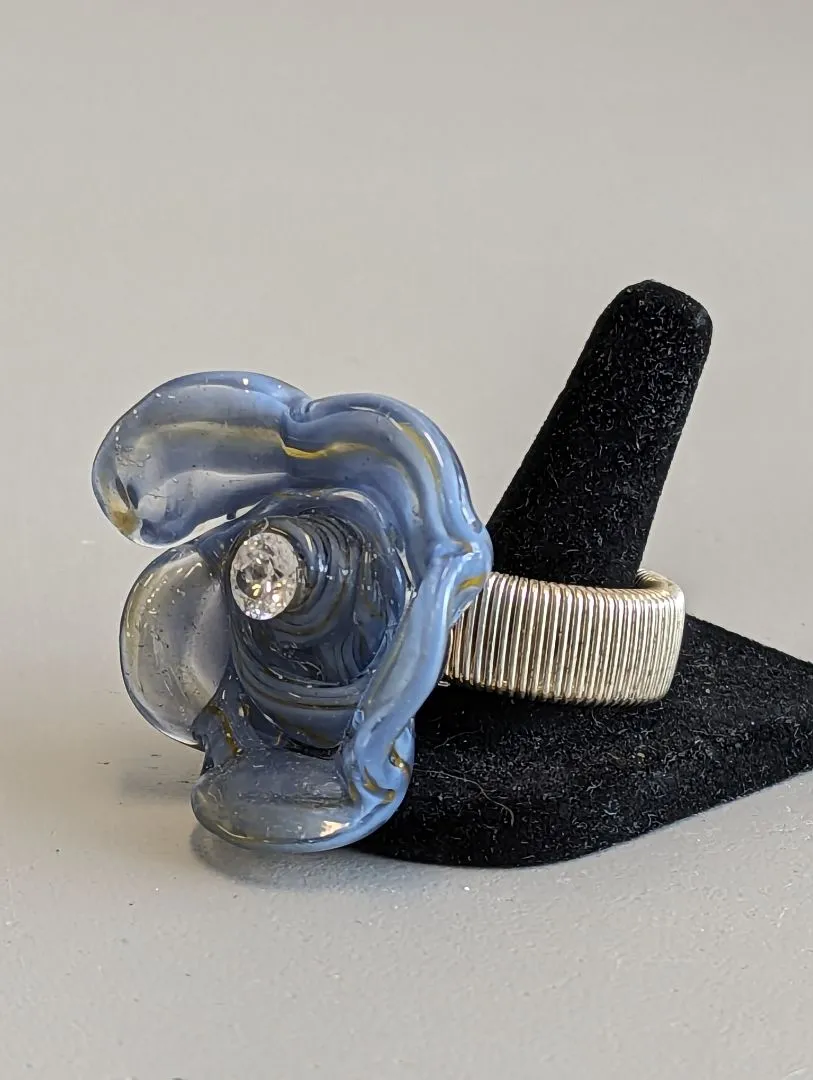 Vintage Blue Rose Ring