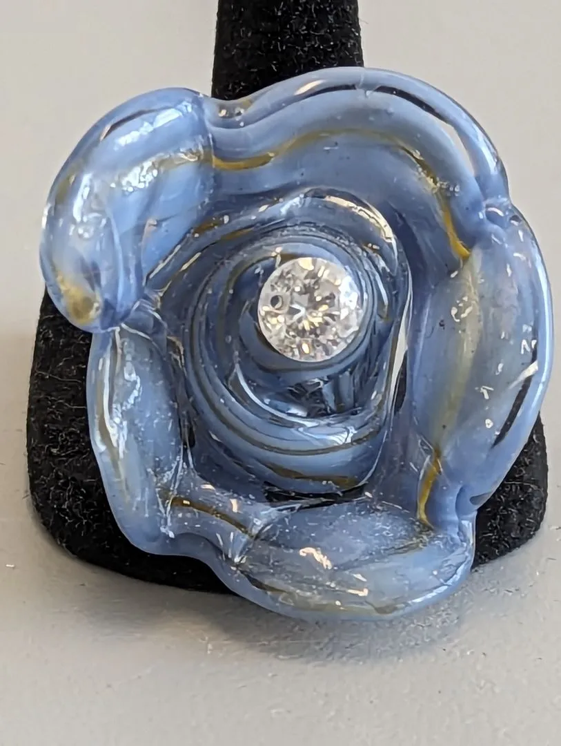 Vintage Blue Rose Ring
