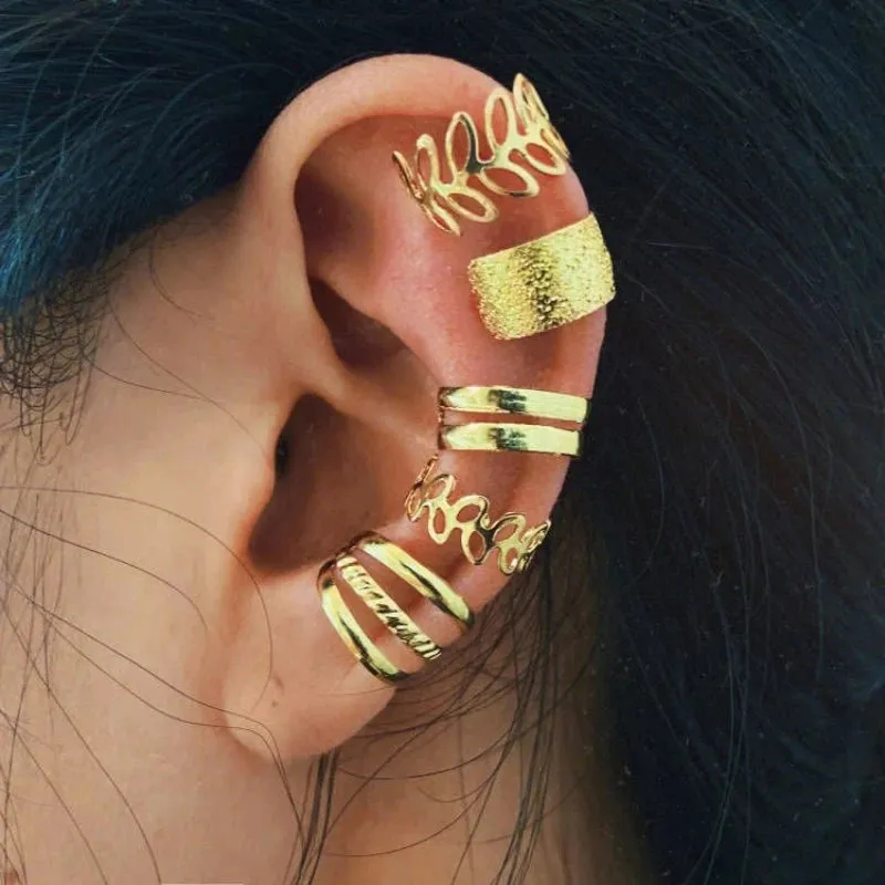 Vintage Leaves Ear Cuff Set