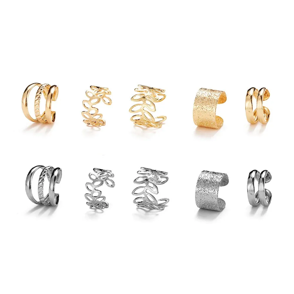Vintage Leaves Ear Cuff Set