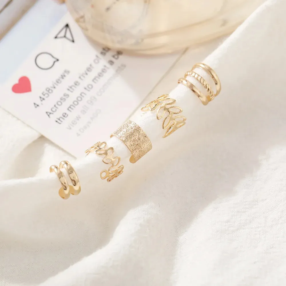 Vintage Leaves Ear Cuff Set