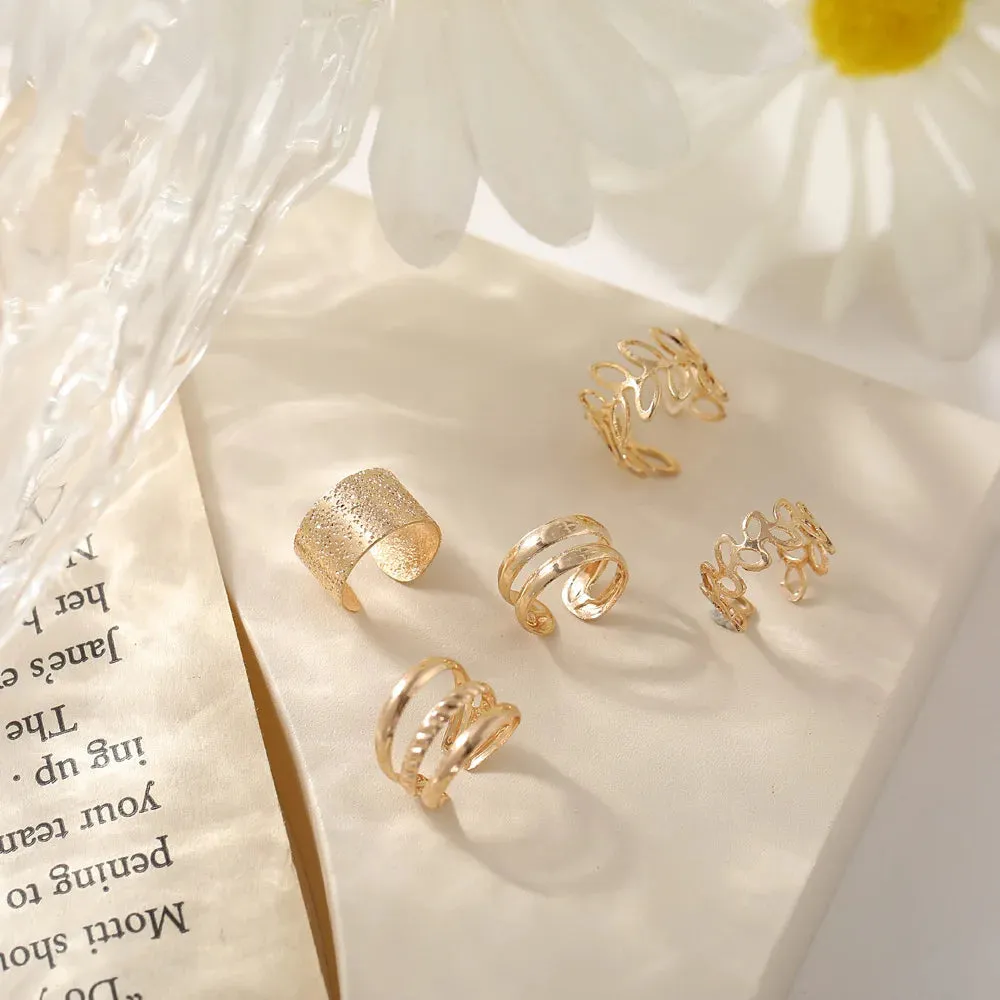 Vintage Leaves Ear Cuff Set