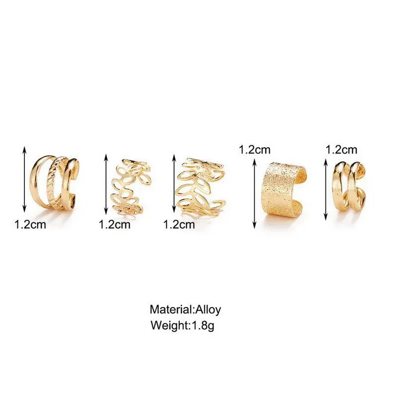 Vintage Leaves Ear Cuff Set