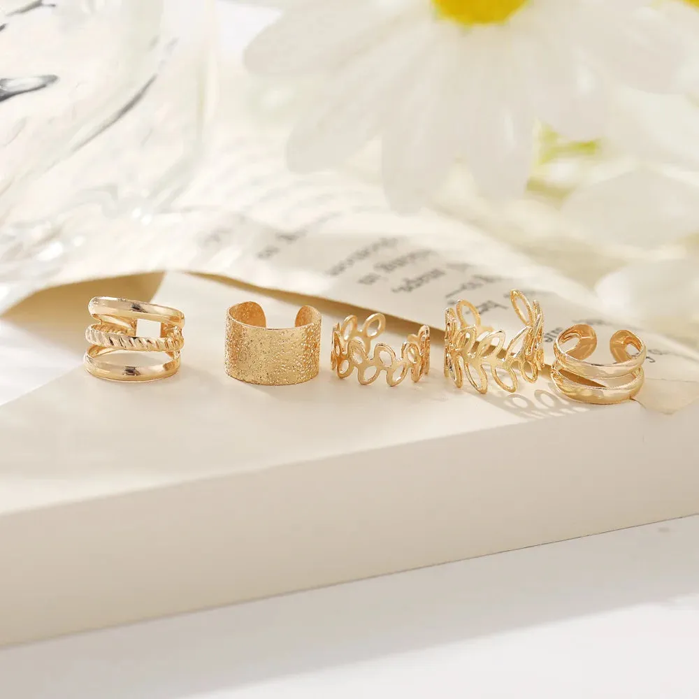 Vintage Leaves Ear Cuff Set