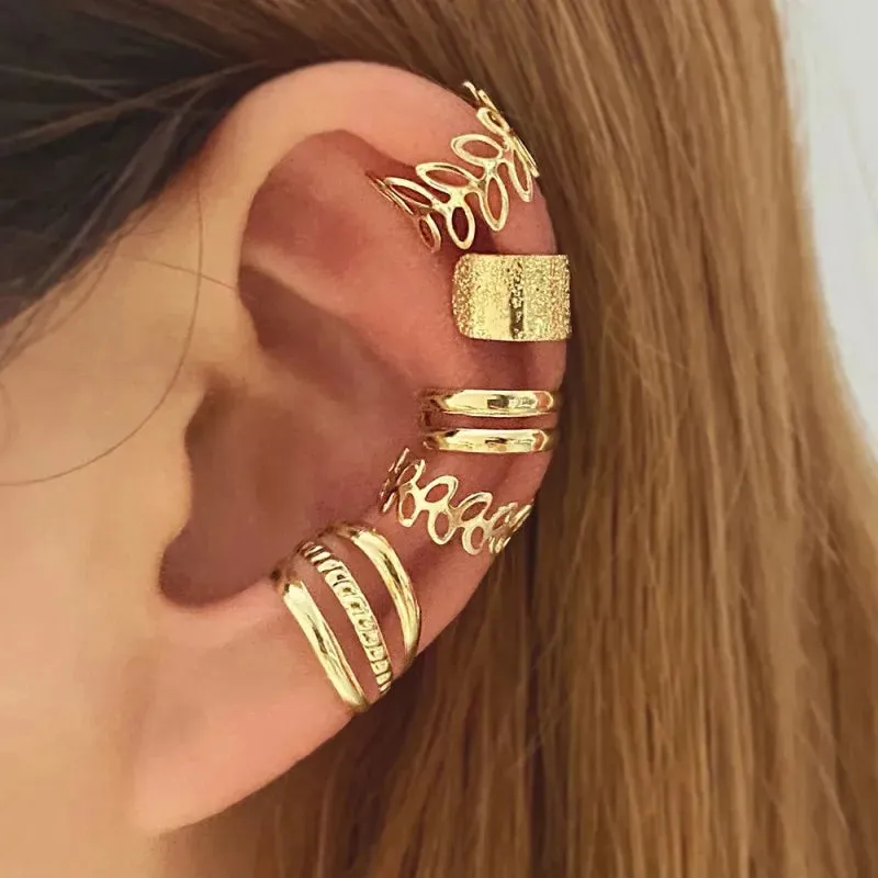 Vintage Leaves Ear Cuff Set