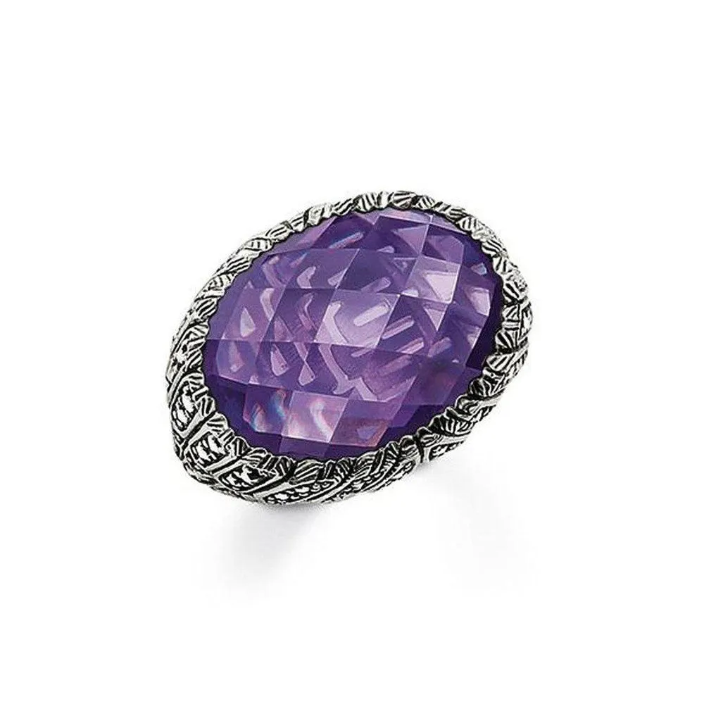Violet Solitaire Ring Size 6