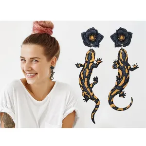 Wholesale Creative Lizard Gecko Red Fox Acrylic Earrings