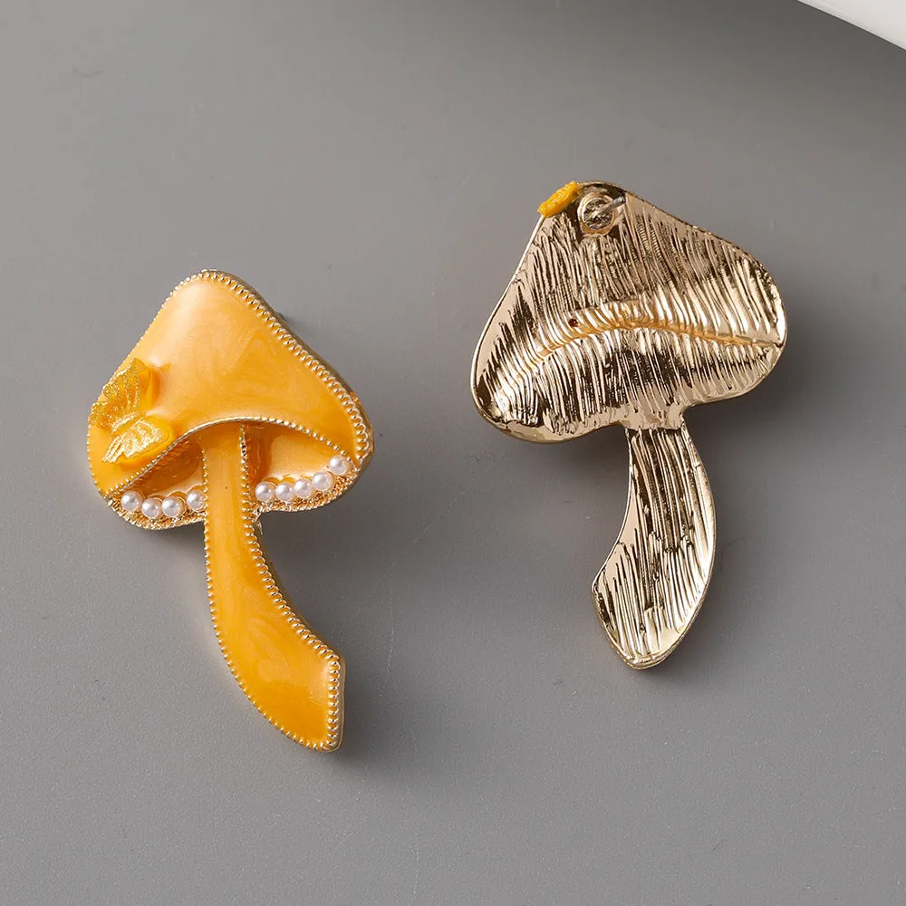 Wholesale Creative Mushroom Zinc Alloy Earrings