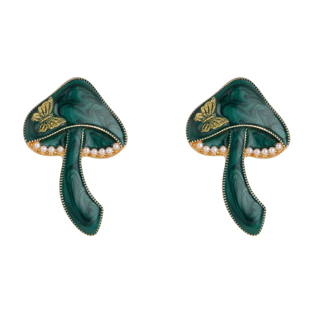 Wholesale Creative Mushroom Zinc Alloy Earrings