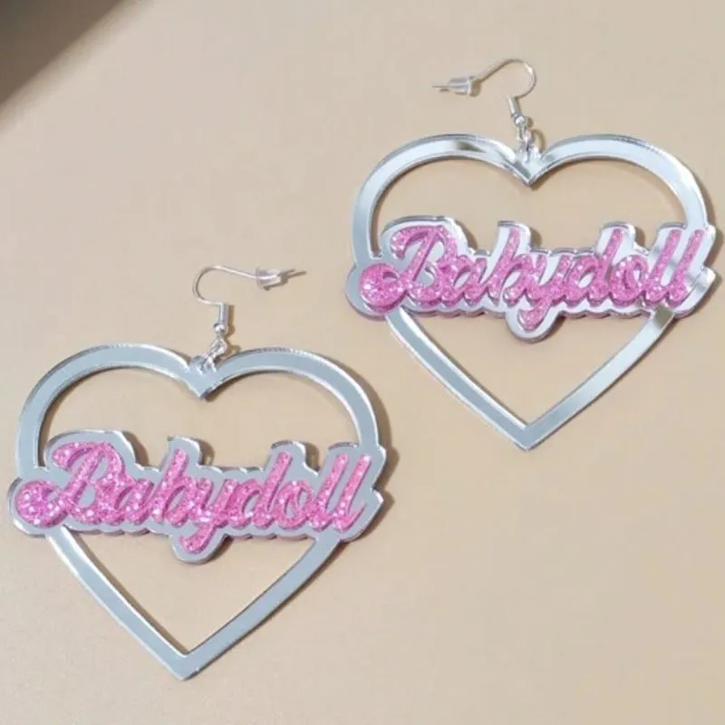 Wholesale Creative Valentine's Day Love Letters Hollow Acrylic Earrings