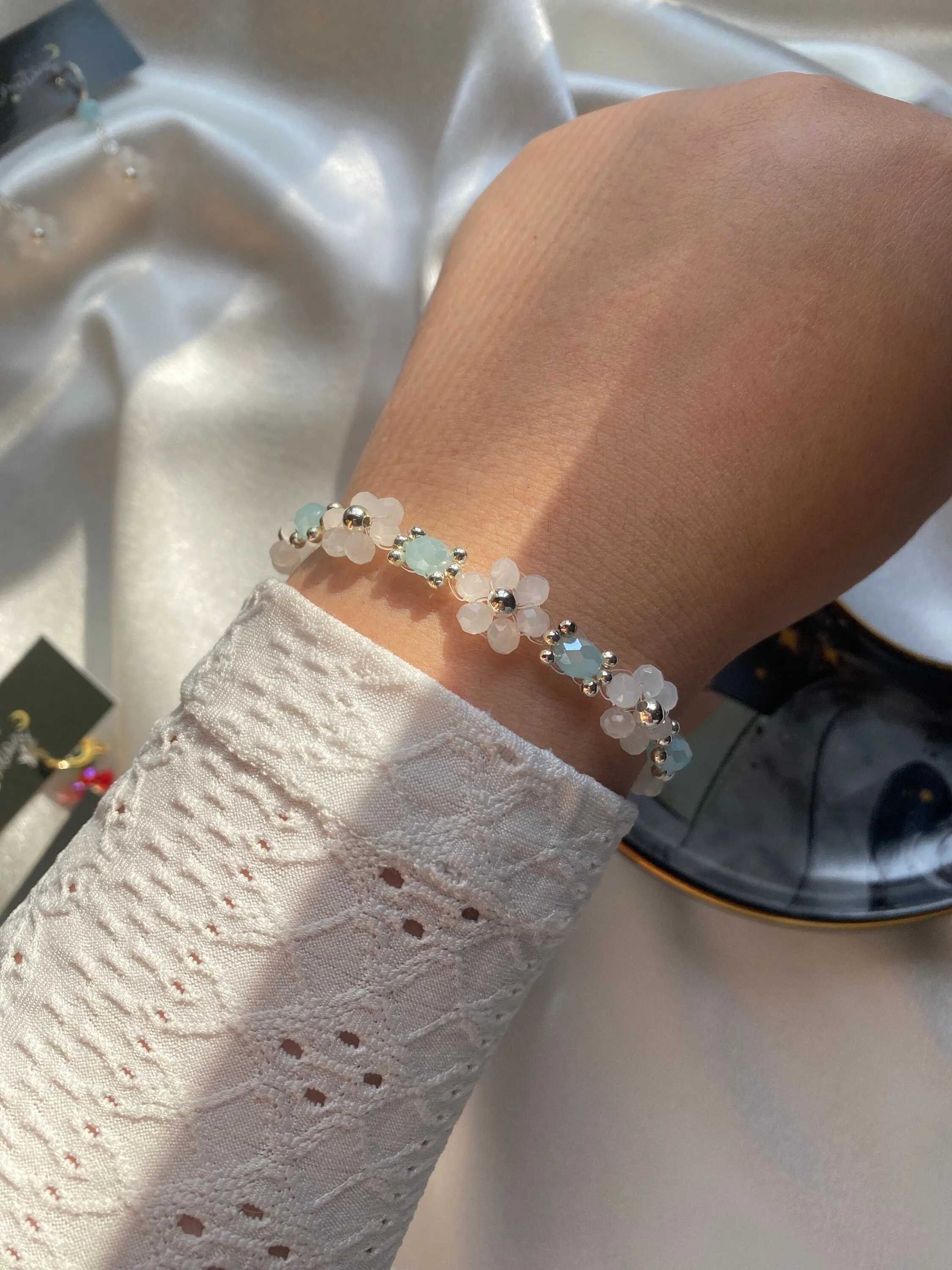 Winter Frost Bracelet and Earrings Jewelry Set