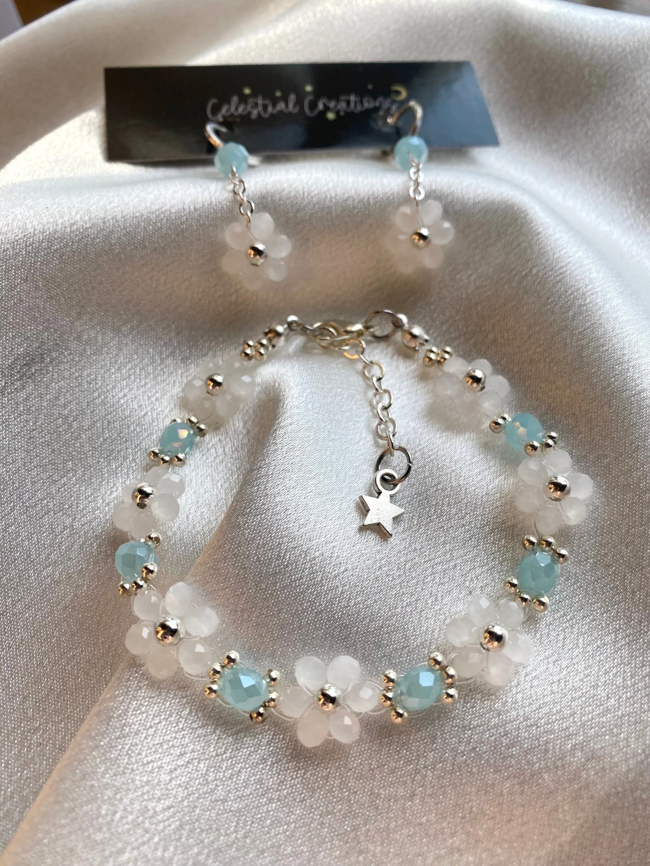 Winter Frost Bracelet and Earrings Jewelry Set