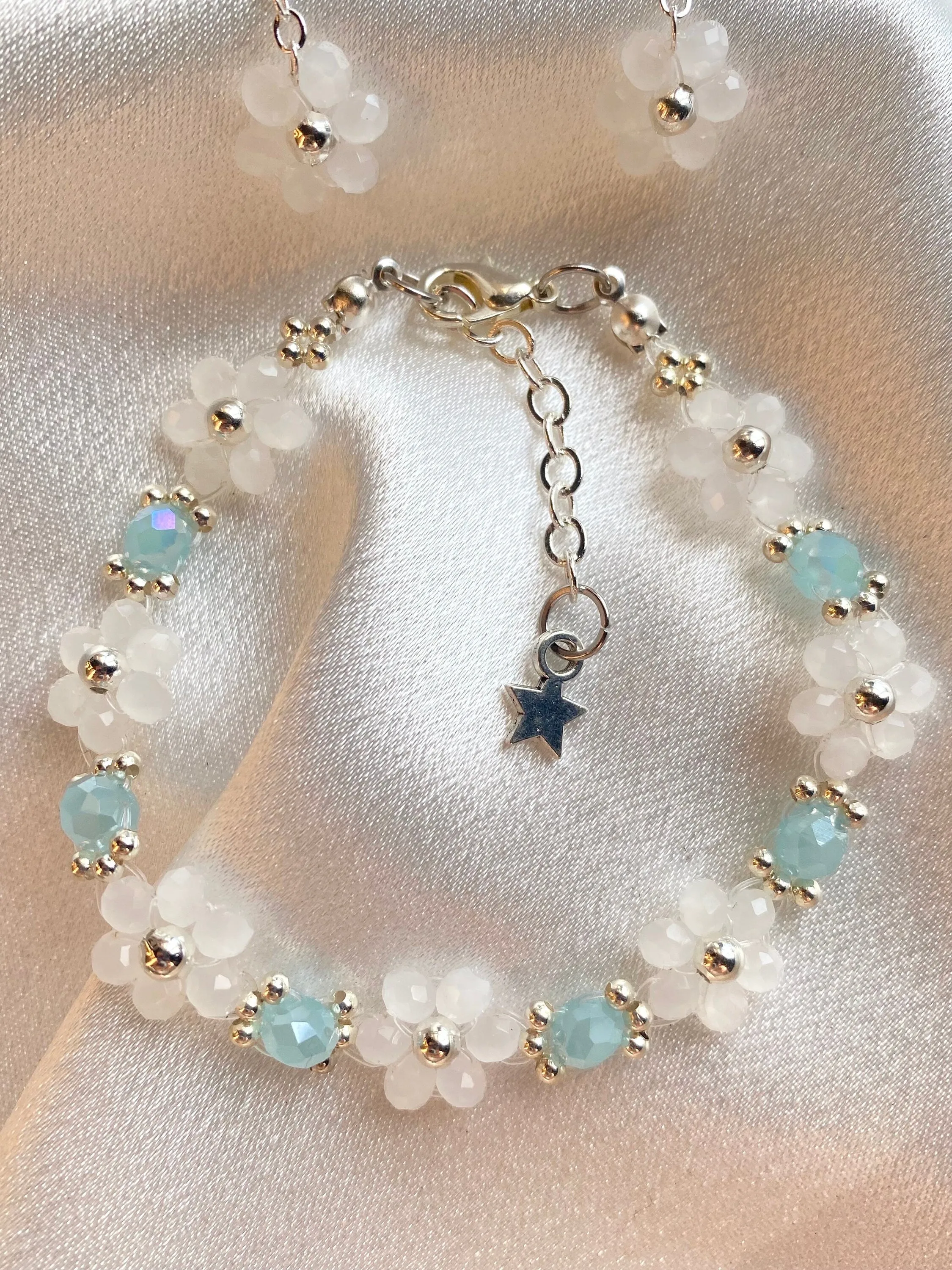 Winter Frost Bracelet and Earrings Jewelry Set