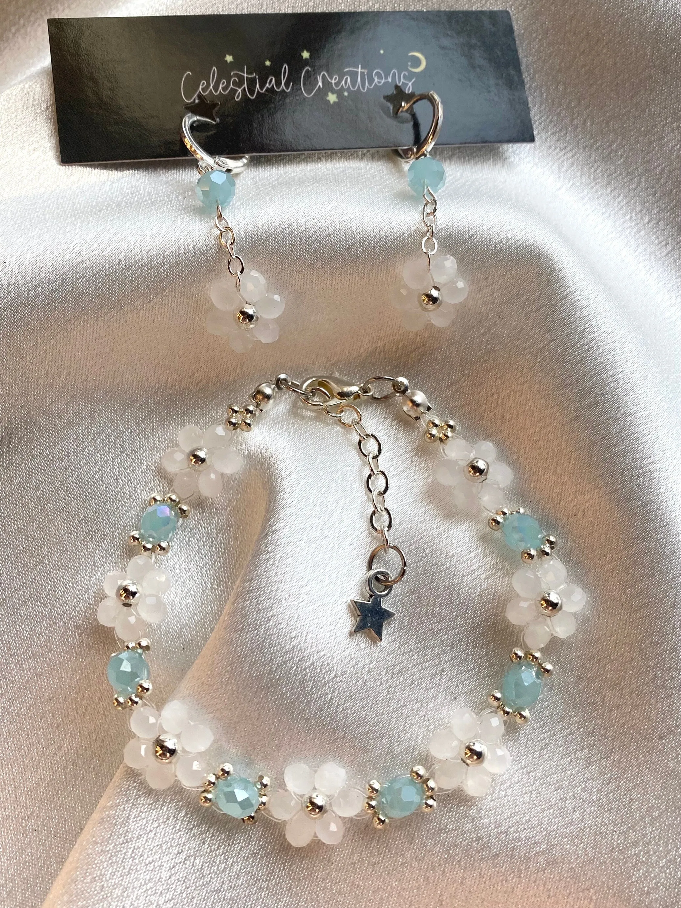 Winter Frost Bracelet and Earrings Jewelry Set