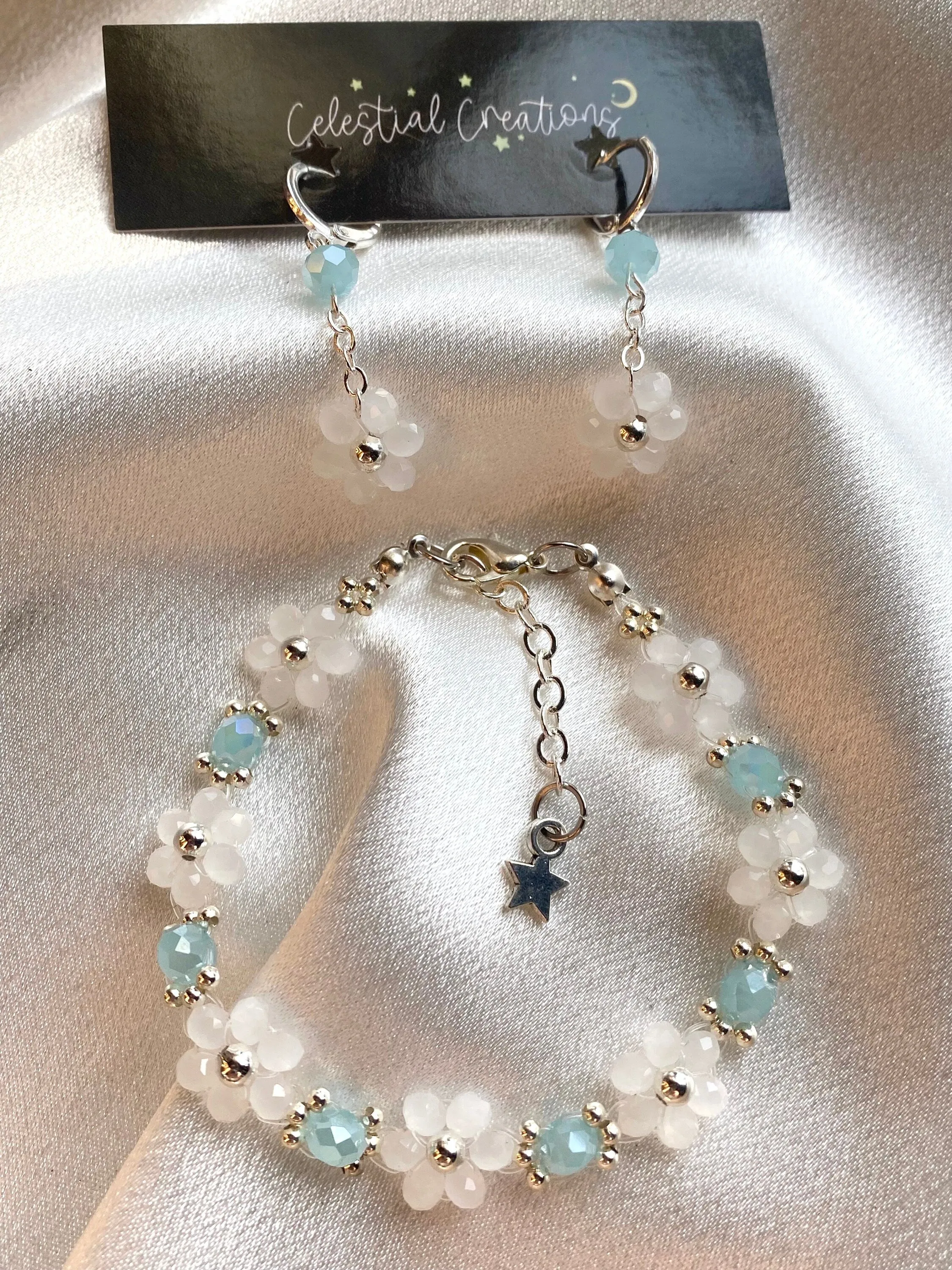 Winter Frost Bracelet and Earrings Jewelry Set