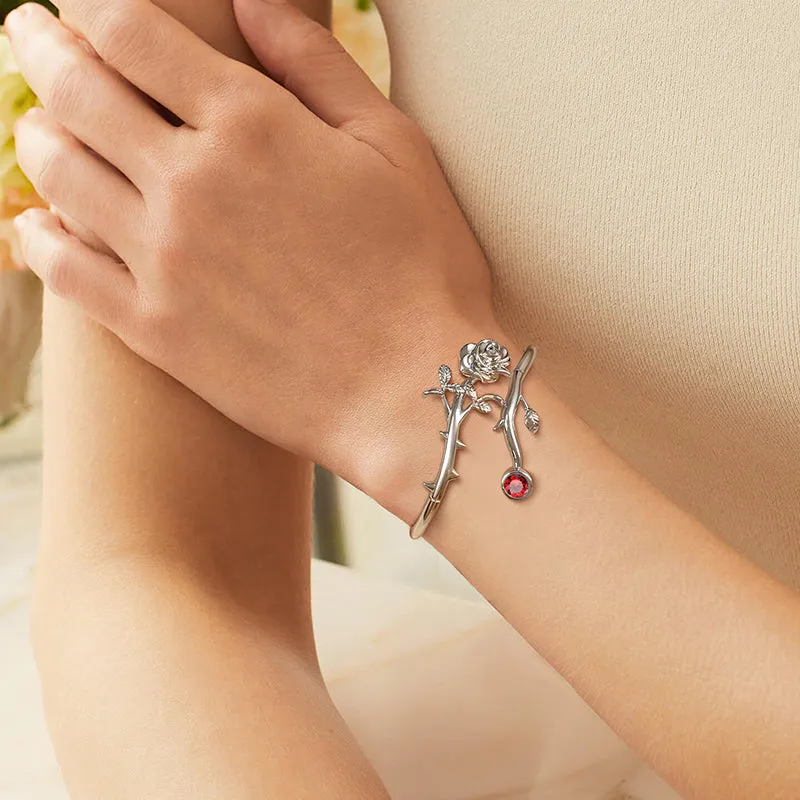 Women Rose Bracelets Rose Flower Cuff Bangle Bracelet Jewelry Girls Gothic Vintage Romantic Valentine's Day Gifts