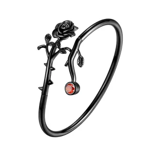 Women Rose Bracelets Rose Flower Cuff Bangle Bracelet Jewelry Girls Gothic Vintage Romantic Valentine's Day Gifts