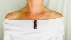 Yowah Opal and Silver Pendant Necklace. Snake Chain